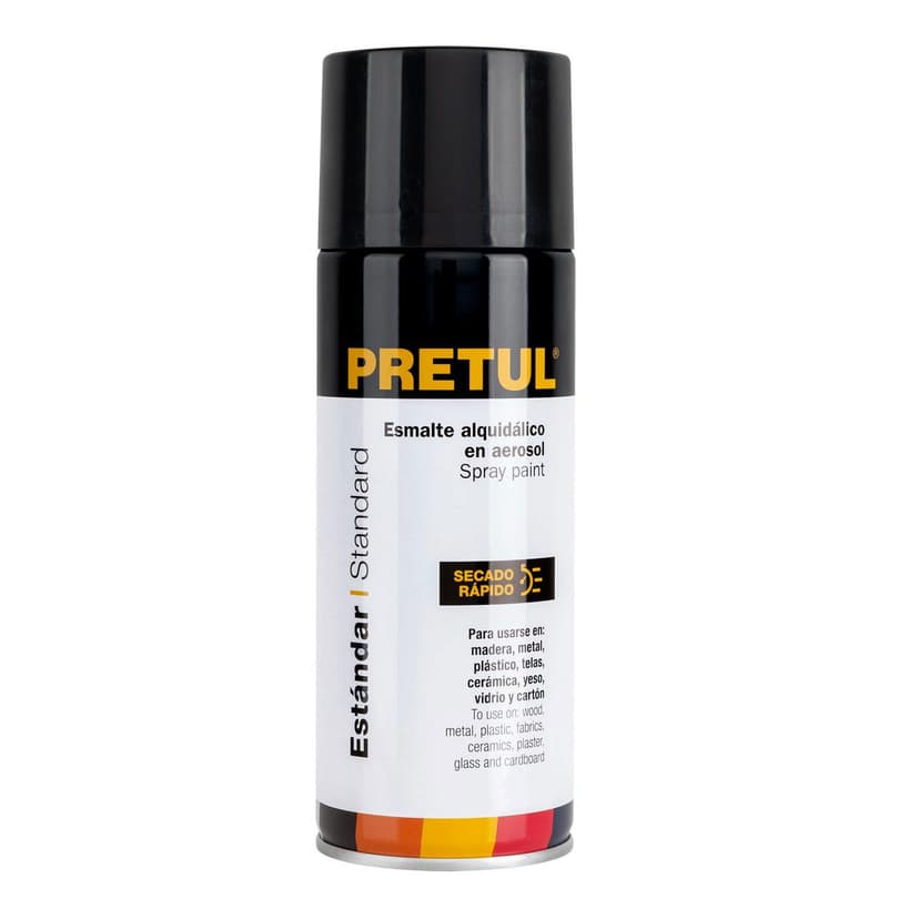 PINTURA EN AEROSOL, NEGRO BRILLANTE, PRETUL — Pretul