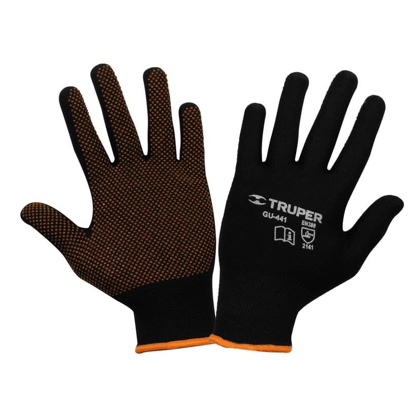 GUANTES DE NAILON CON PUNTOS DE PVC EN PALMA, CHIC — Truper