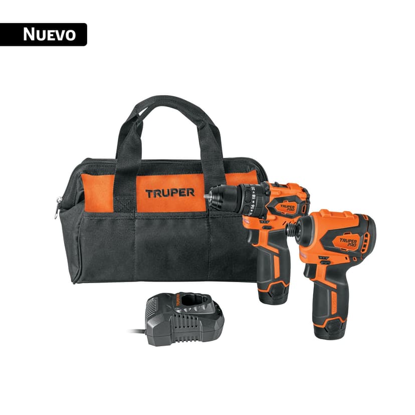 COMBO DE ROTOMARTILLO Y DESTORNILLADOR DE IMPACTO INALAMBRICOS COMPACTO, 12V — Truper