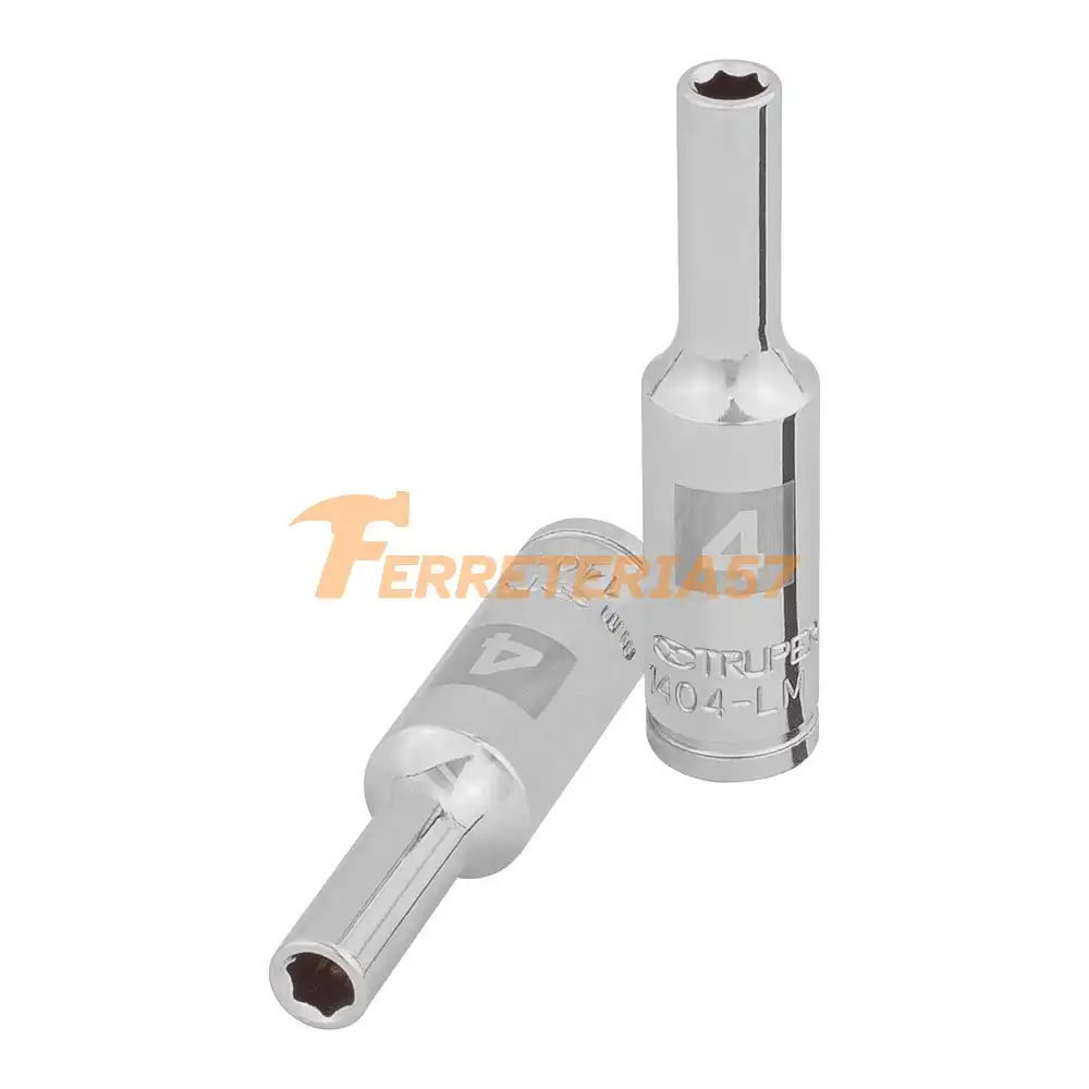 Dado largo de 4 mm, 6 puntas, cuadro 1/4', Truper - 100968 - D-1404-LM