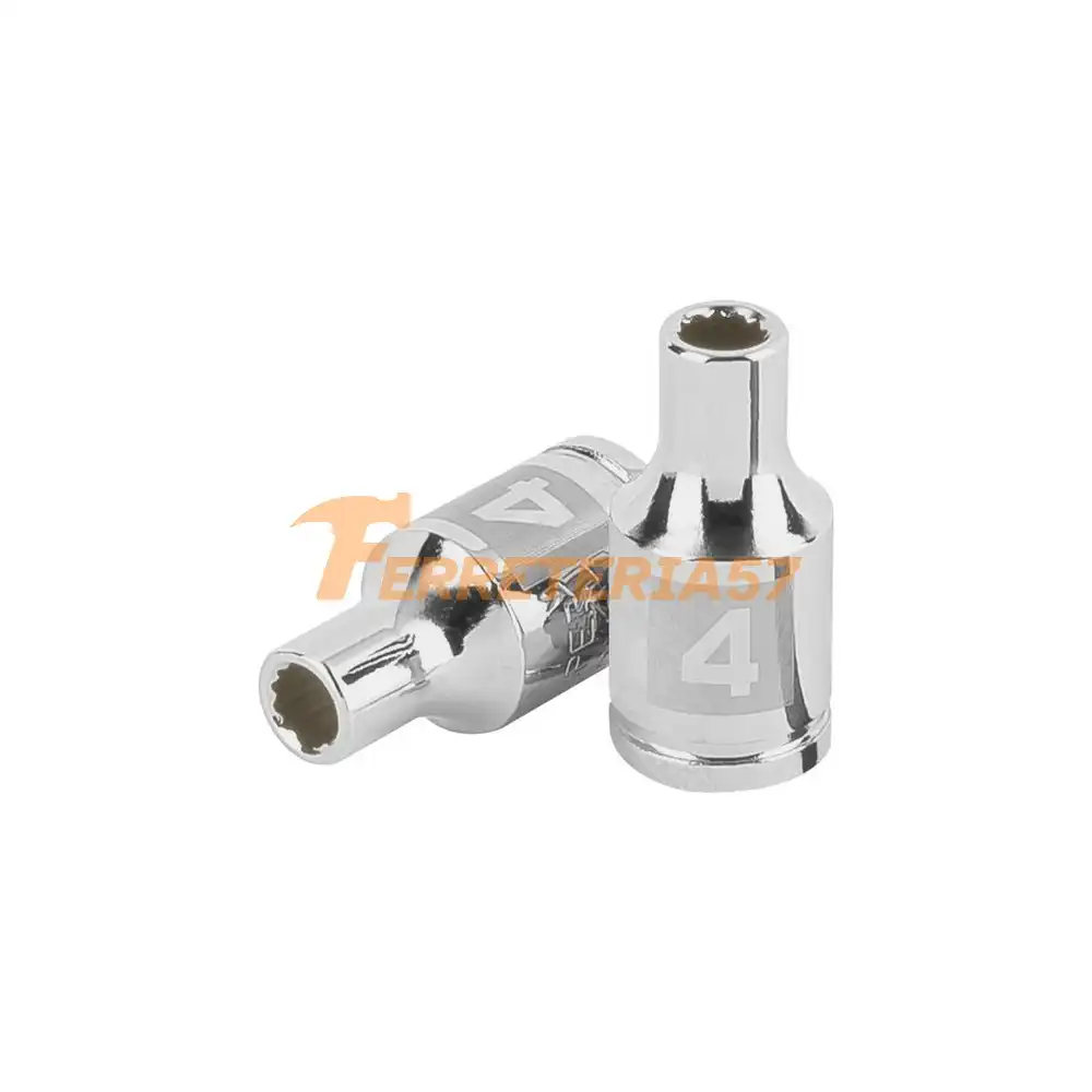 Dado de 4 mm, 12 puntas, cuadro 1/4', Truper - 100973 - D-1404-BM