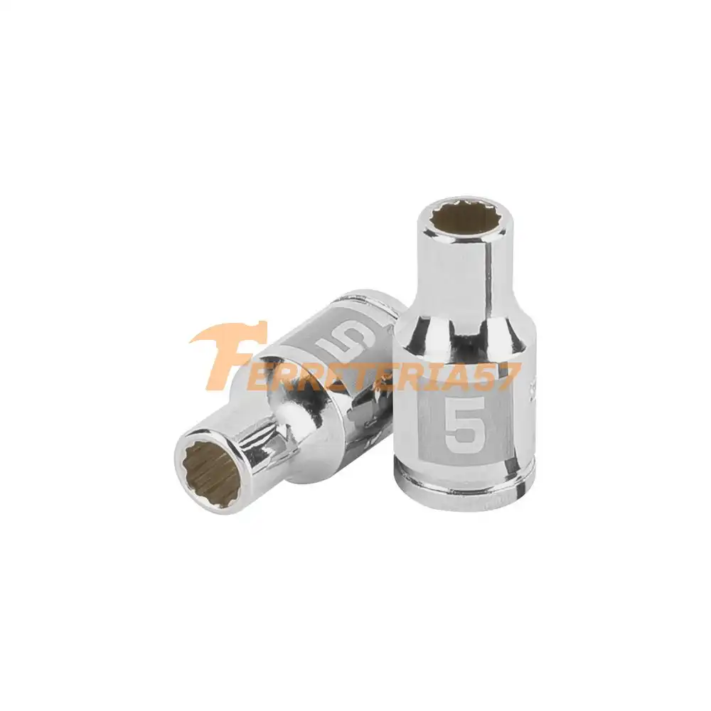 Dado de 5 mm, 12 puntas, cuadro 1/4', Truper - 100974 - D-1405-BM
