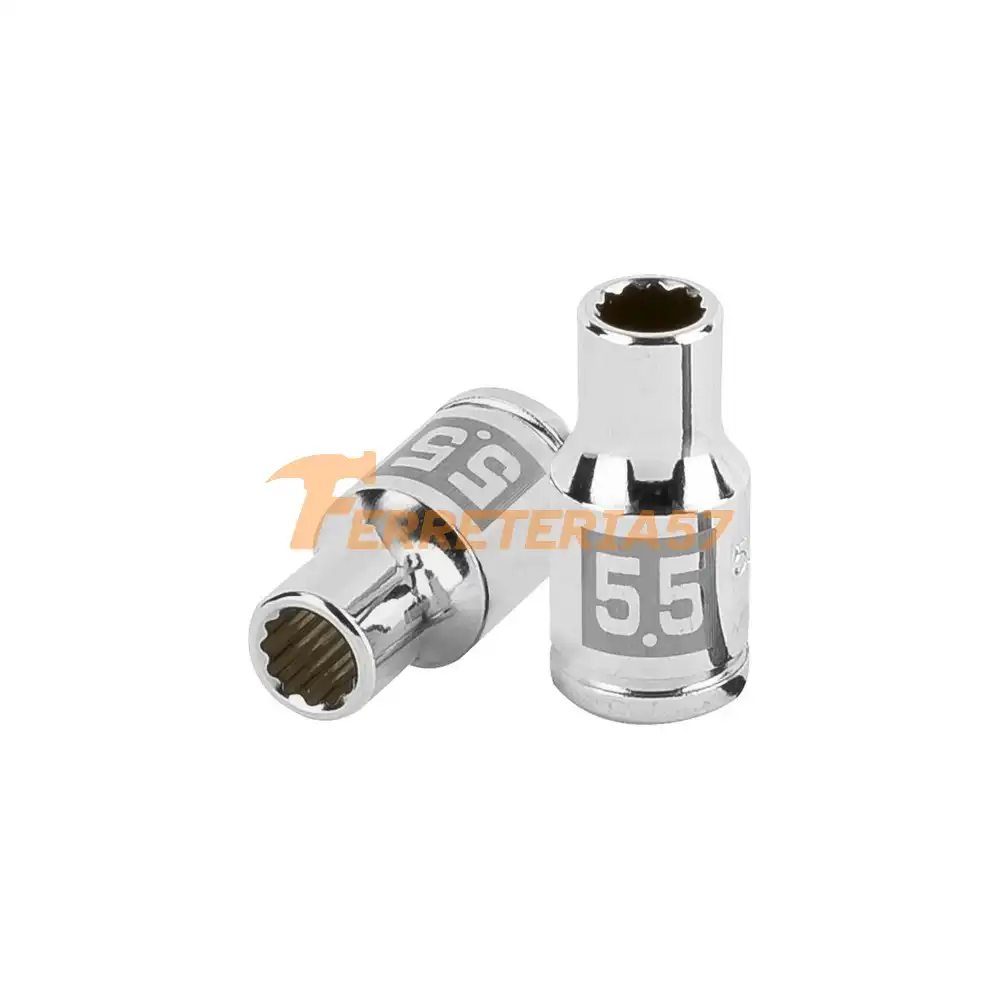 Dado de 5.5 mm, 12 puntas, cuadro 1/4', Truper - 100975 - D-14055-BM