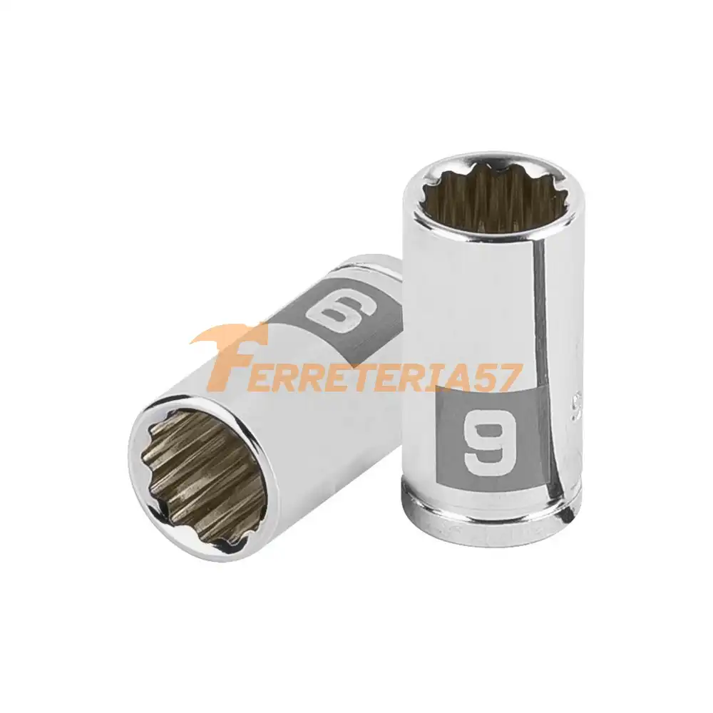Dado de 9 mm, 12 puntas, cuadro 1/4', Truper - 100981 - D-1409-BM