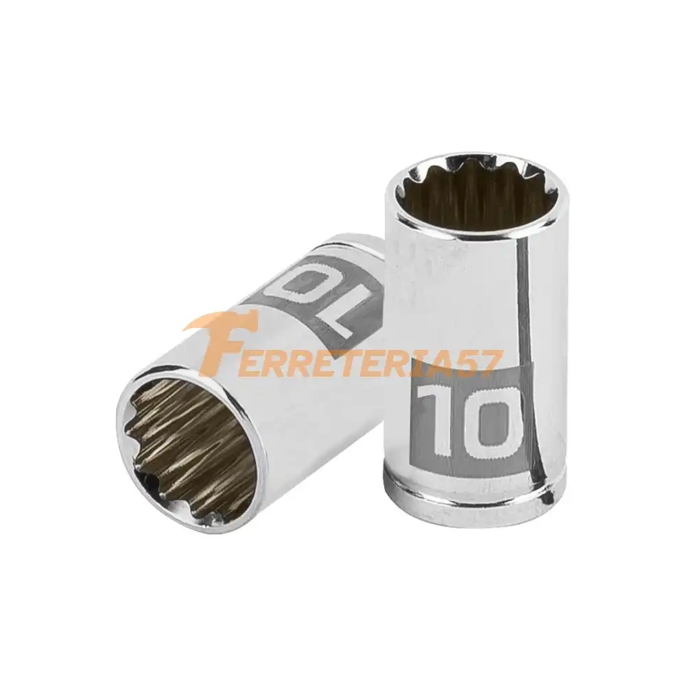 Dado de 10 mm, 12 puntas, cuadro 1/4', Truper - 100982 - D-1410-BM