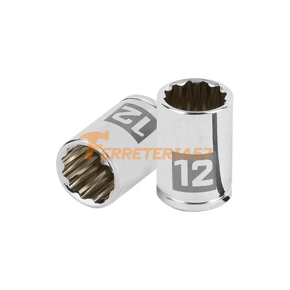 Dado de 12 mm, 12 puntas, cuadro 1/4', Truper - 100986 - D-1412-BM