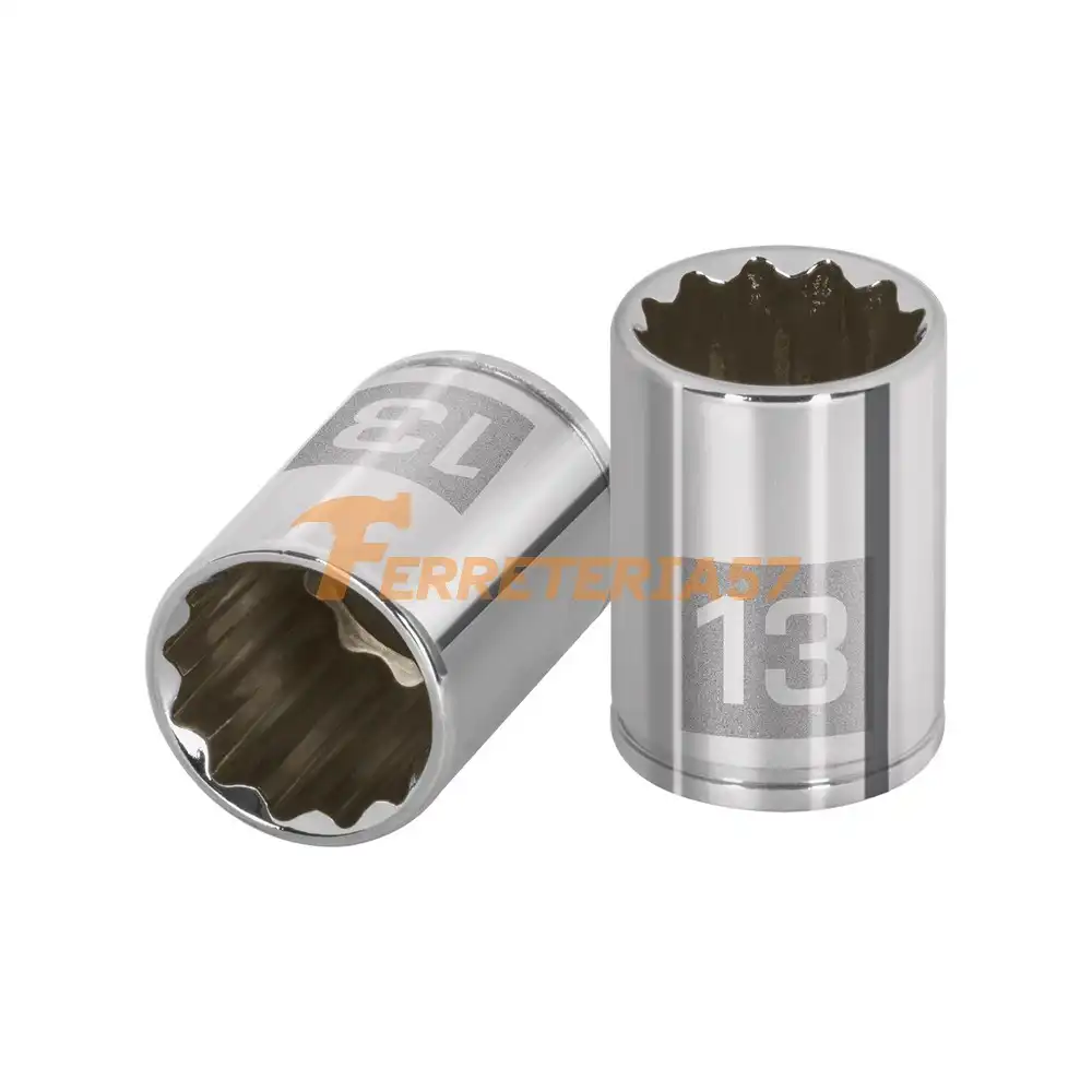 Dado de 13 mm, 12 puntas, cuadro 1/4', Truper - 100987 - D-1413-BM