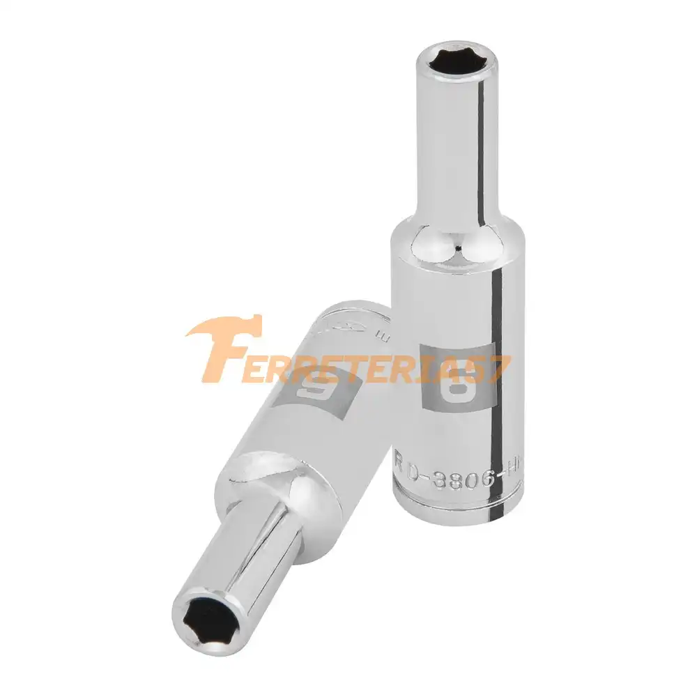 Dado largo de 6 mm, 6 puntas, cuadro 3/8', Truper - 100991 - D-3806-HM-L