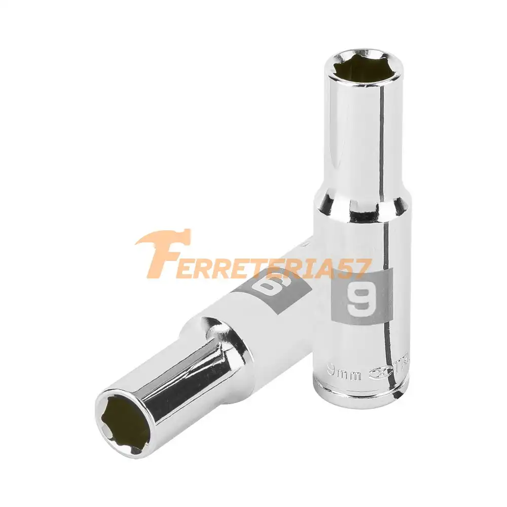 Dado largo de 9 mm, 6 puntas, cuadro 3/8', Truper - 100994 - D-3809-HM-L