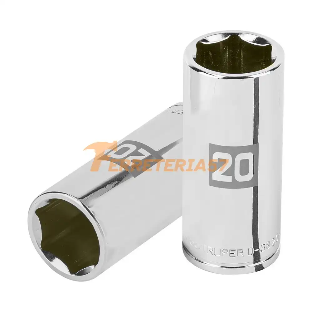 Dado largo de 20 mm, 6 puntas, cuadro 3/8', Truper - 100995 - D-3820-HM-L