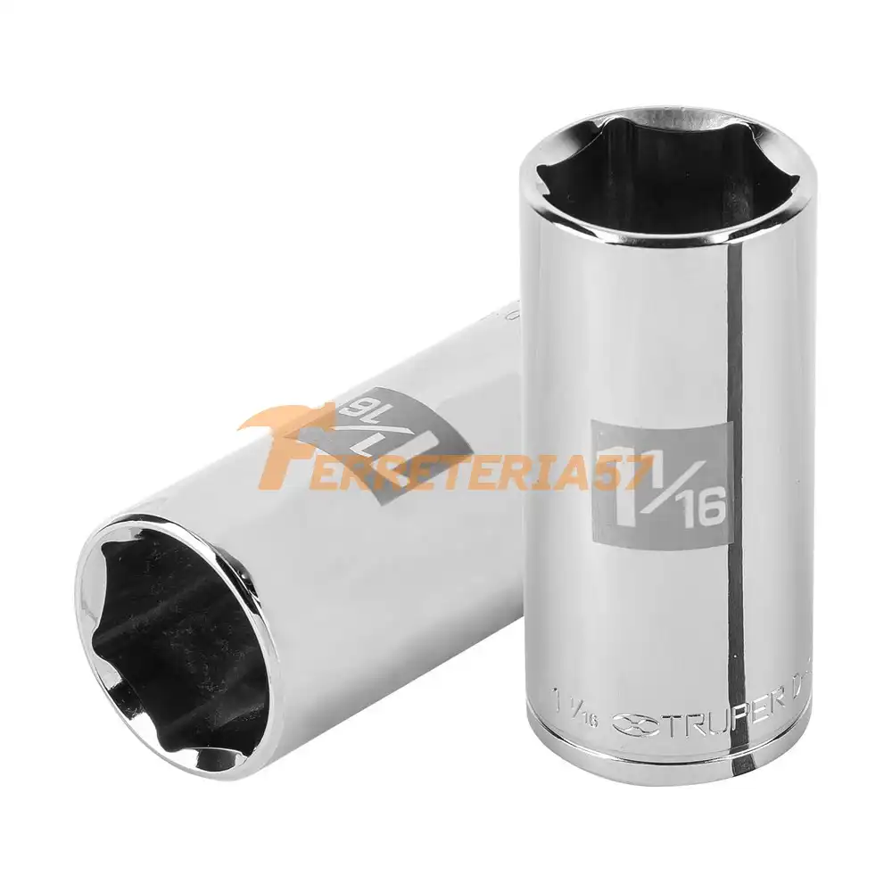 Dado largo de 1-1/16', 6 puntas, cuadro 1/2', Truper - 100997 - D-1234-HL