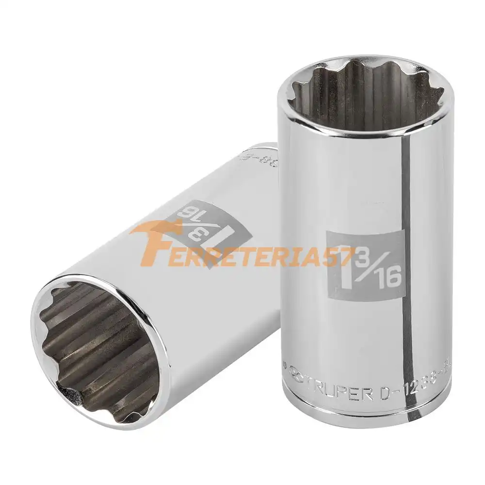 Dado largo de 1-3/16' 12 puntas, cuadro 1/2', Truper - 101004 - D-1238-EL