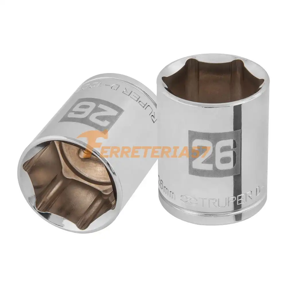 Dado de 26 mm, 6 puntas, cuadro 1/2', Truper - 101006 - D-1226-M