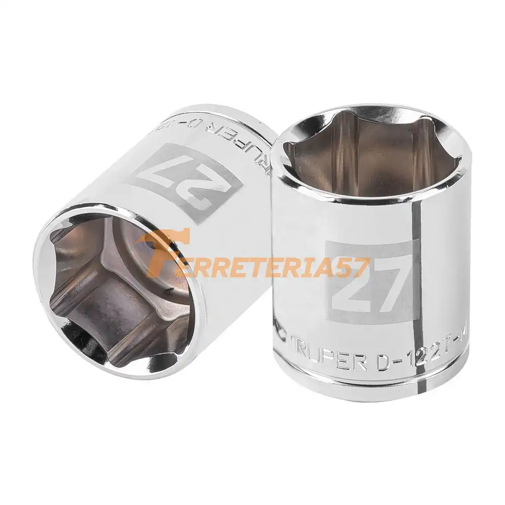 Dado de 27 mm, 6 puntas, cuadro 1/2', Truper - 101007 - D-1227-M