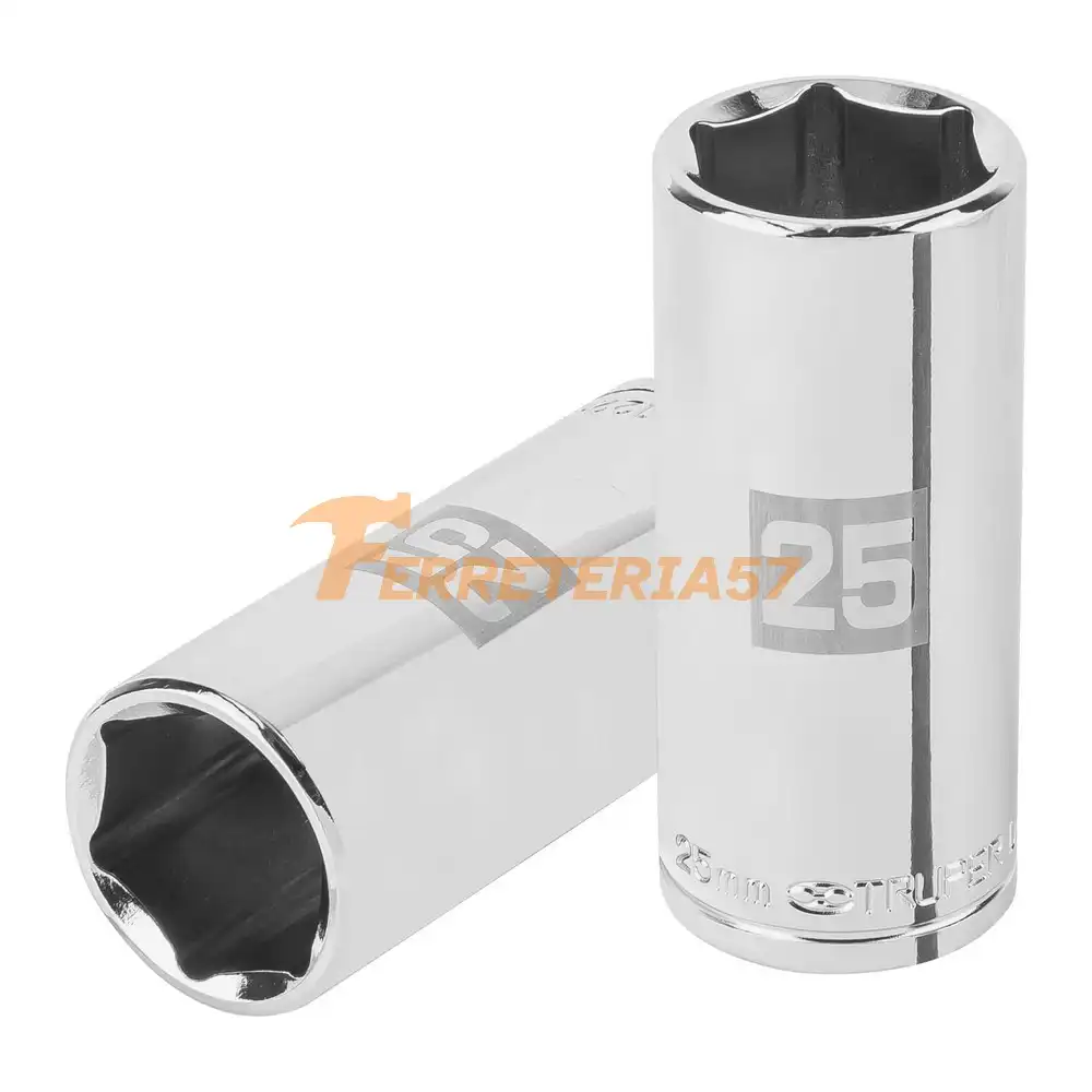 Dado largo de 25 mm, 6 puntas, cuadro 1/2', Truper - 101013 - D-1225-ML
