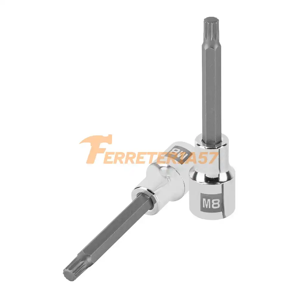 Dado punta larga bristol M8, cuadro 1/2', Truper - 101300 - D-1208-BL