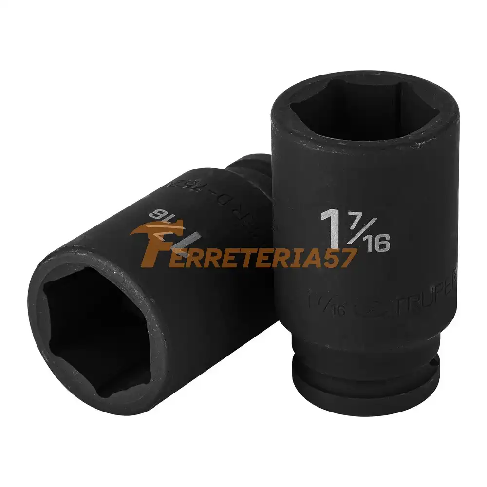 Dado largo de impacto de 1-7/16', 6 puntas, cuadro 3/4' - 12441 - D-7523-L