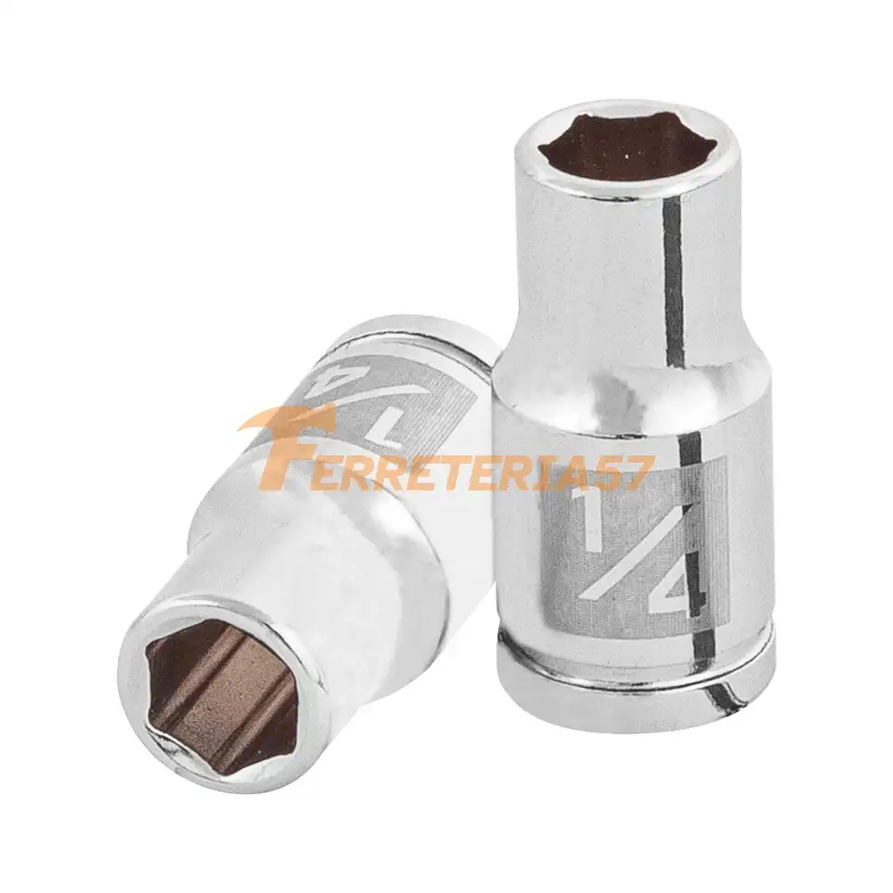 Dado de 1/4', 6 puntas, cuadro 1/4', Truper - 13156 - D-1408