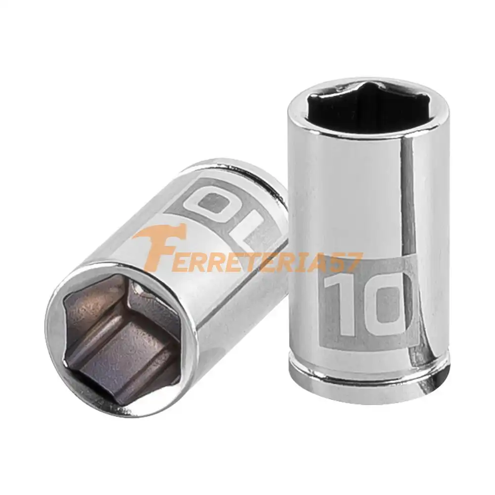Dado de 10 mm, 6 puntas, cuadro 1/4', Truper - 13172 - D-1410-M