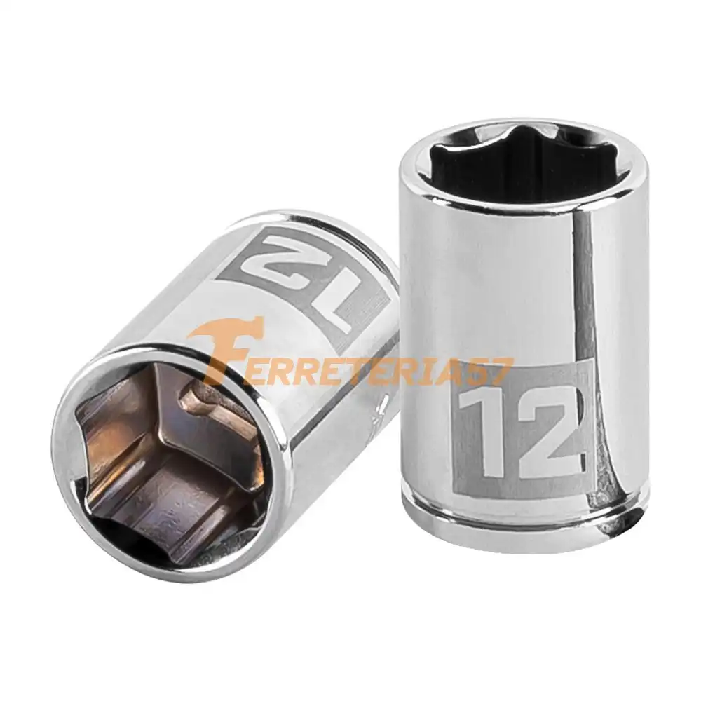 Dado de 12 mm, 6 puntas, cuadro 1/4', Truper - 13174 - D-1412-M