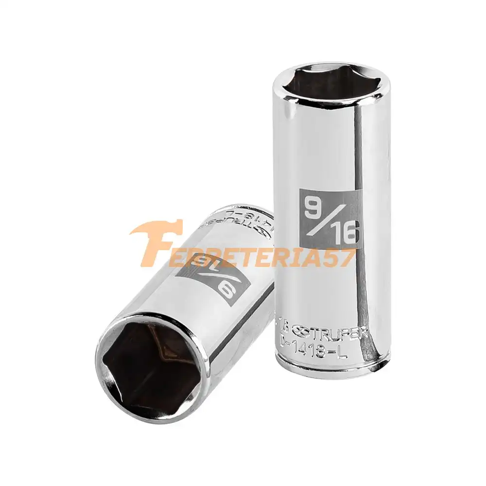 Dado largo de 9/16', 6 puntas, cuadro 1/4', Truper - 13189 - D-1418-L