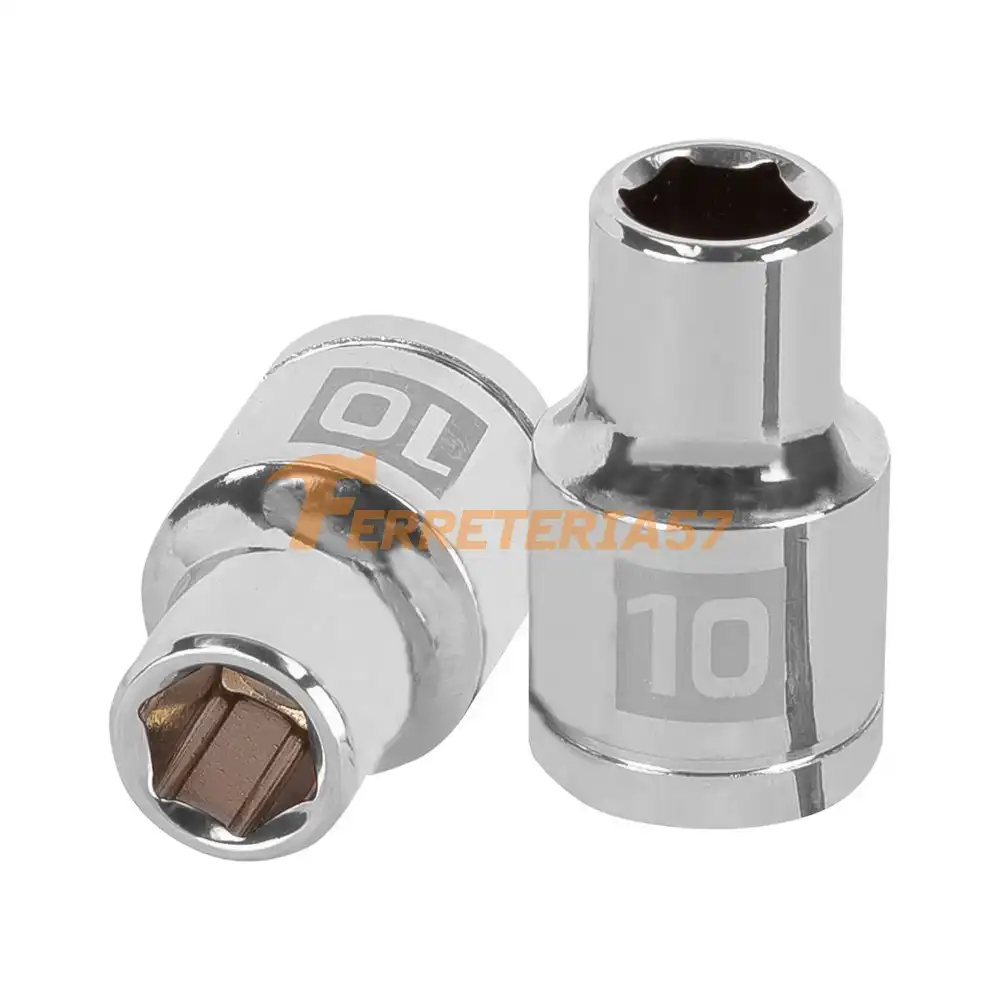 Dado de 10 mm, 6 puntas, cuadro 1/2', Truper - 13260 - D-1210-M