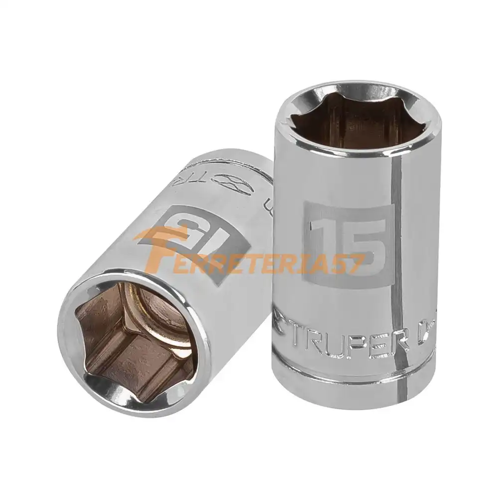 Dado de 15 mm, 6 puntas, cuadro 1/2', Truper - 13265 - D-1215-M