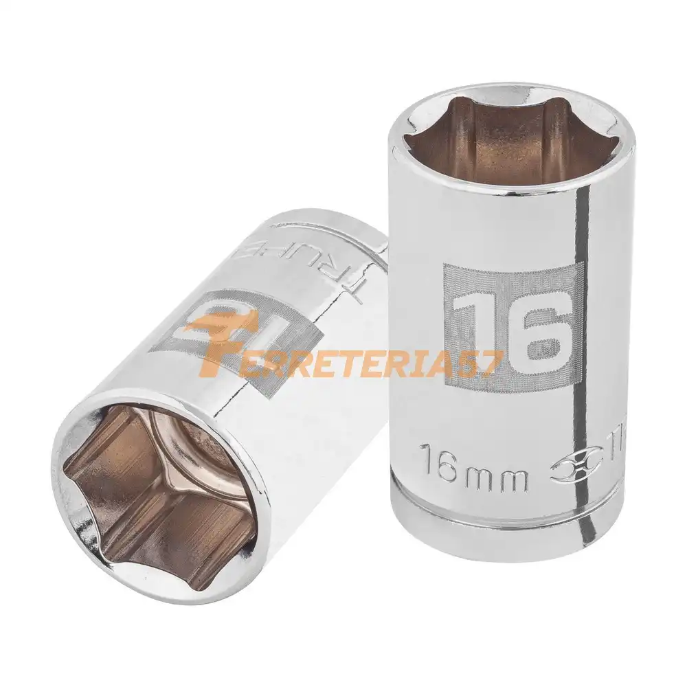Dado de 16 mm, 6 puntas, cuadro 1/2', Truper - 13266 - D-1216-M