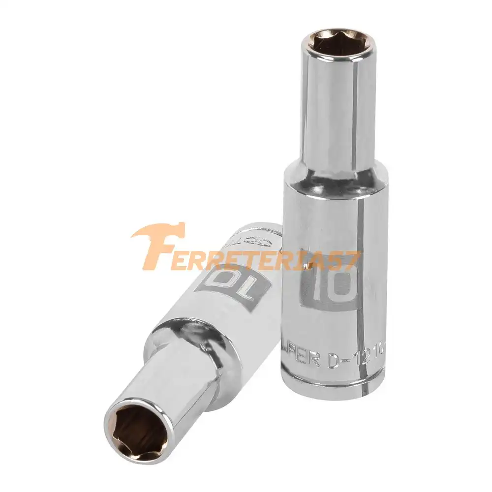 Dado largo de 10 mm, 6 puntas, cuadro 1/2', Truper - 13350 - D-1210-ML