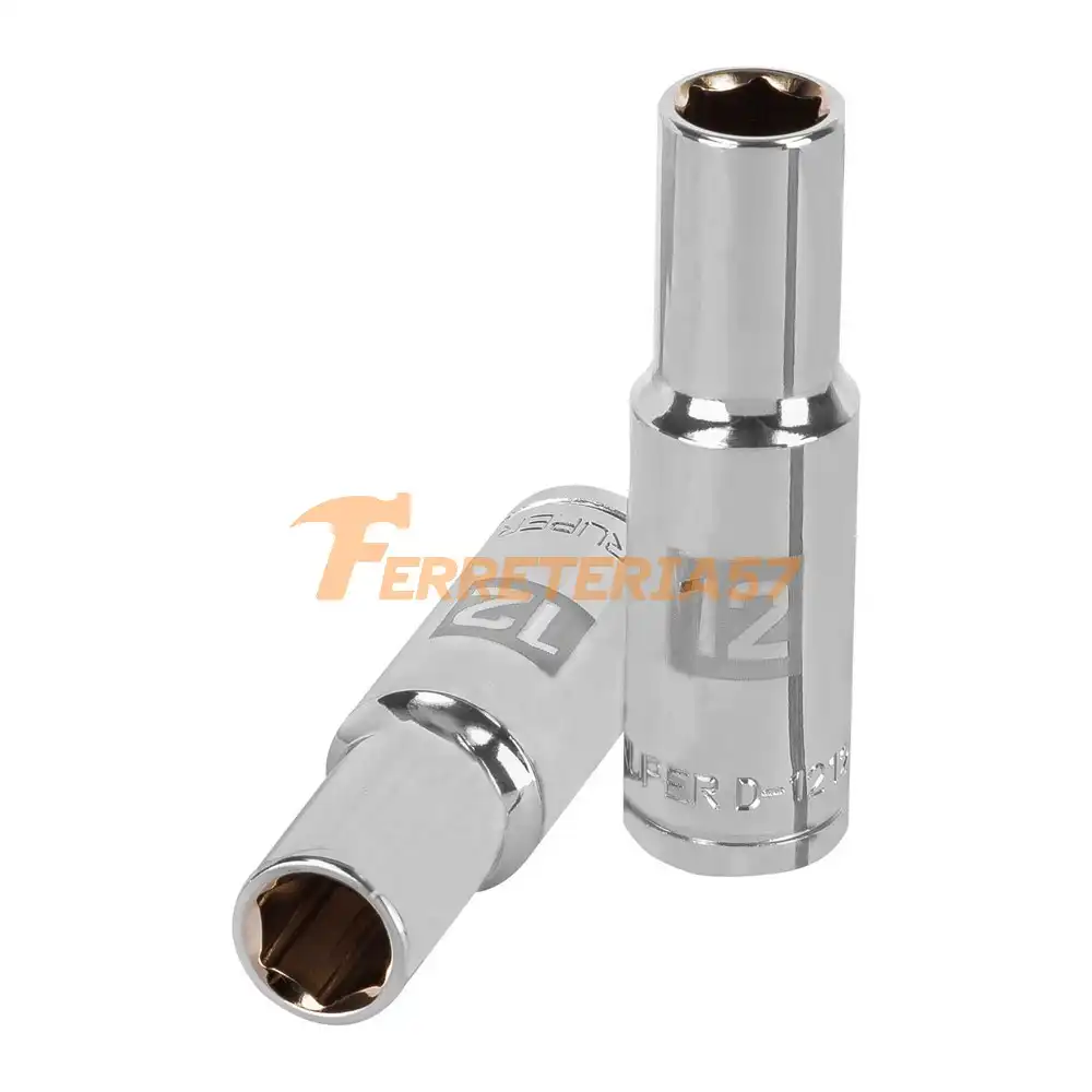 Dado largo de 12 mm, 6 puntas, cuadro 1/2', Truper - 13352 - D-1212-ML