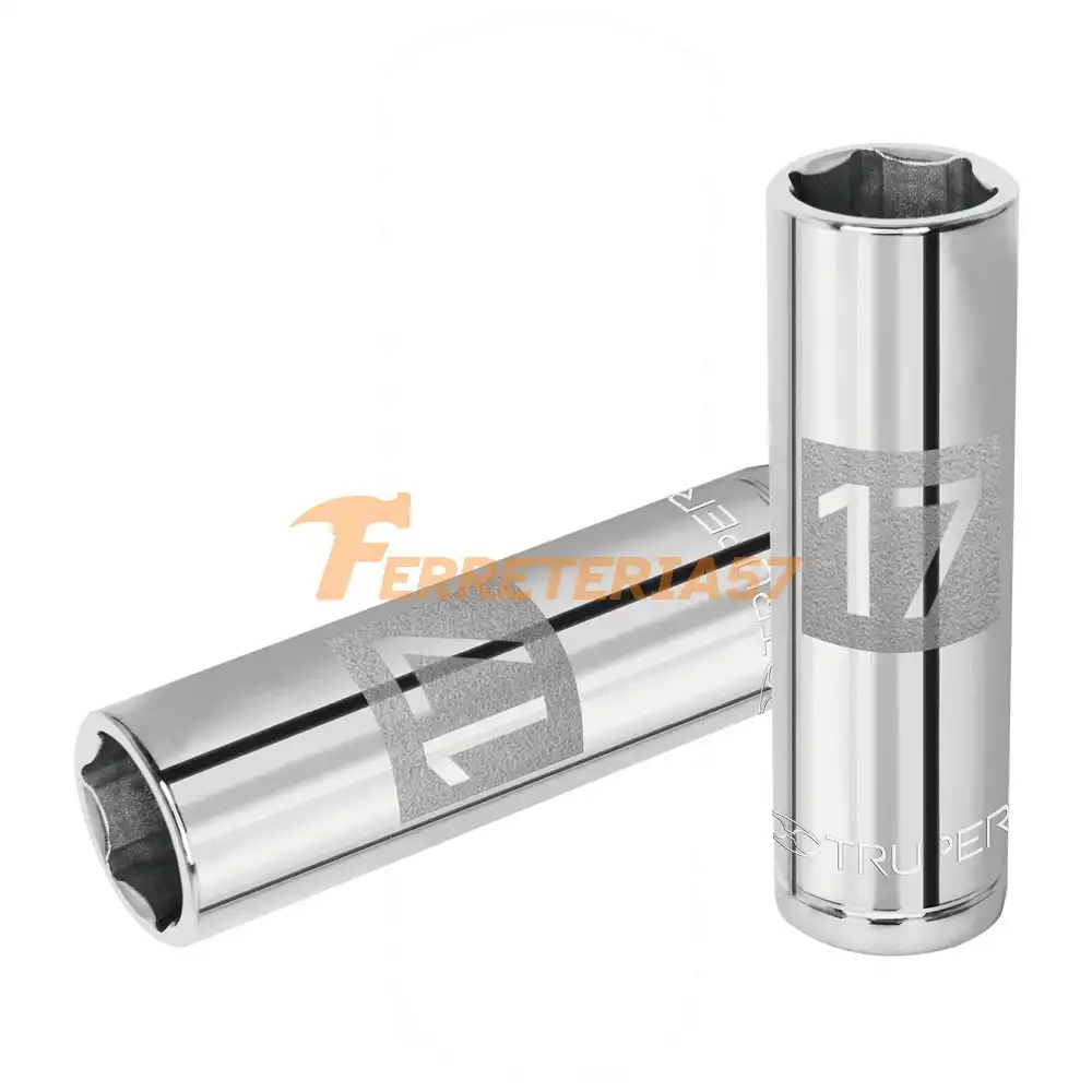 Dado largo de 17 mm, 6 puntas, cuadro 1/2', Truper - 13357 - D-1217-ML