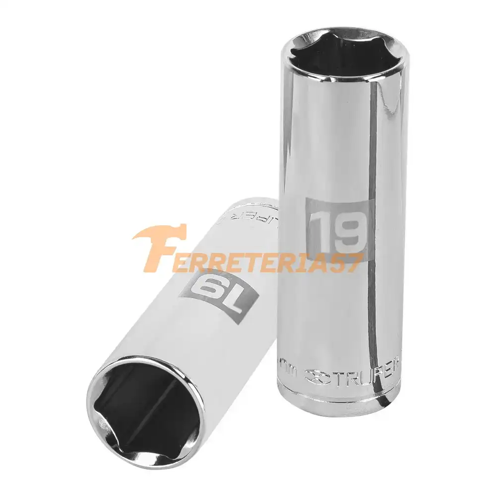 Dado largo de 19 mm, 6 puntas, cuadro 1/2', Truper - 13359 - D-1219-ML