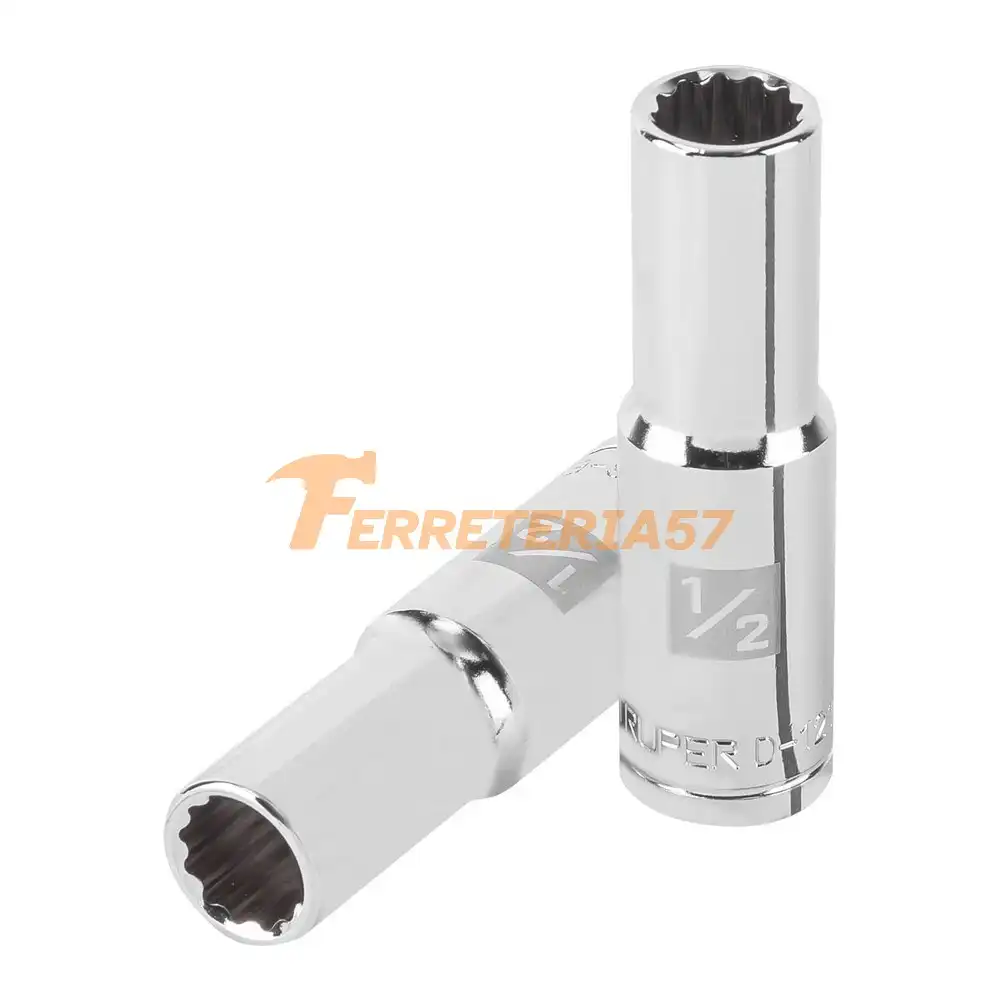 Dado largo de 1/2', 12 puntas, cuadro 1/2', Truper - 13360 - D-1216-EL