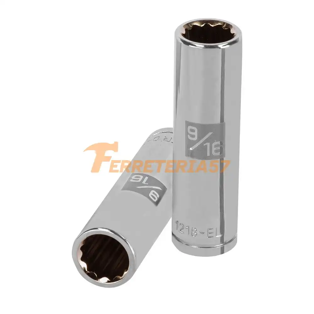 Dado largo de 9/16', 12 puntas, cuadro 1/2', Truper - 13361 - D-1218-EL