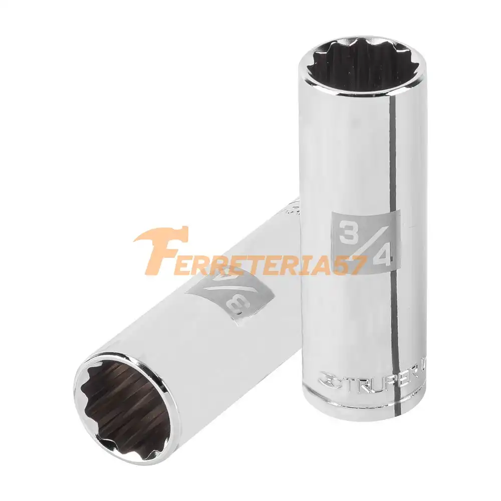 Dado largo de 3/4', 12 puntas, cuadro 1/2', Truper - 13364 - D-1224-EL