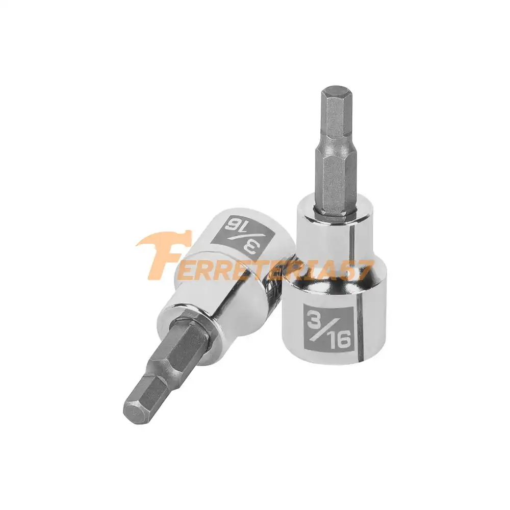 Dado punta hexagonal de 3/16', cuadro 3/8', Truper - 13463 - D-4990-3/16