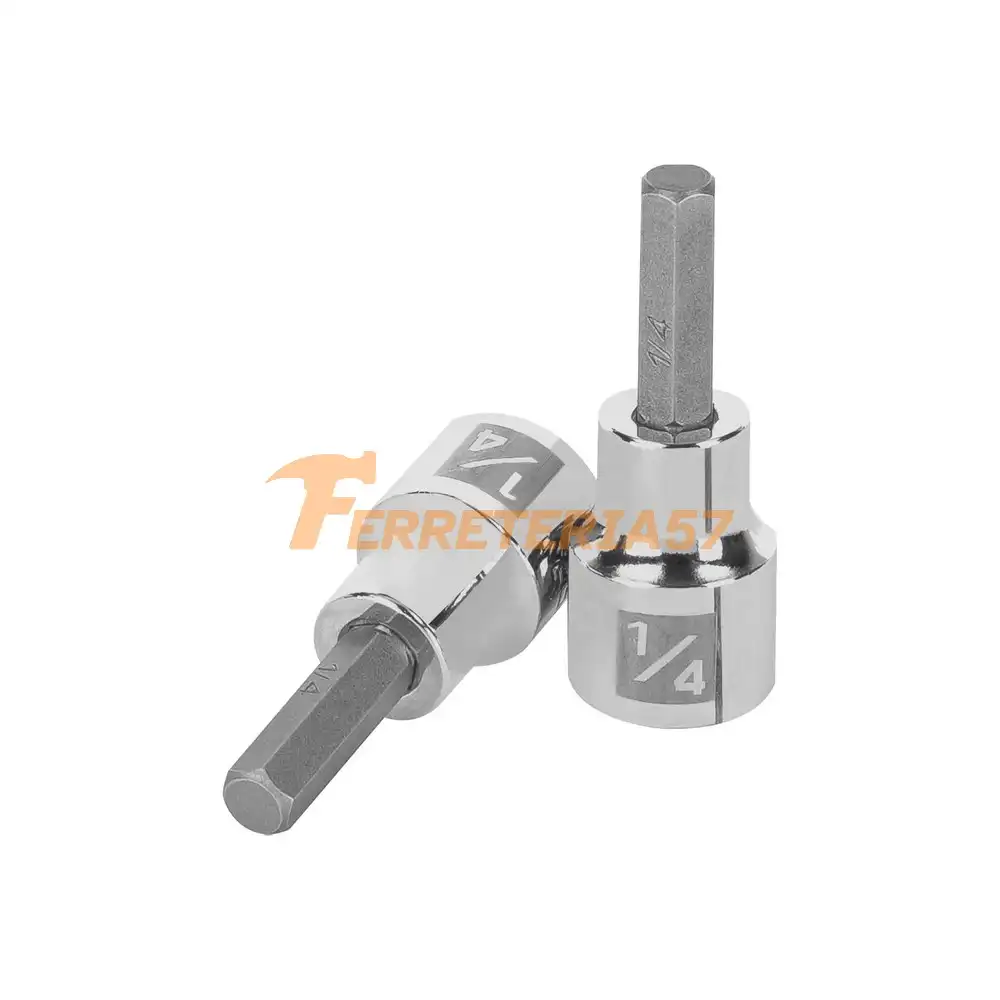 Dado punta hexagonal de 1/4', cuadro 3/8', Truper - 13465 - D-4990-1/4