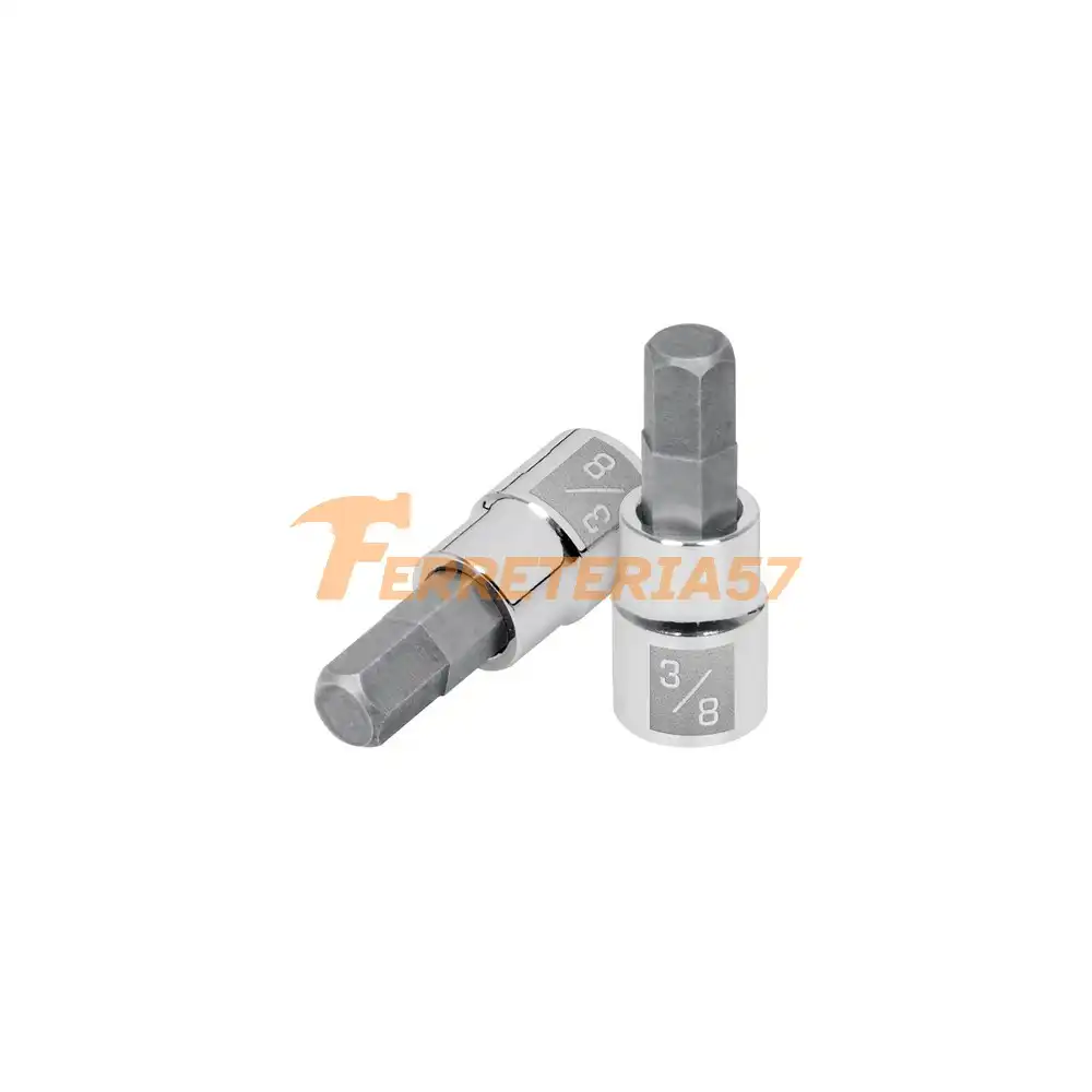 Dado punta hexagonal de 3/8', cuadro 3/8', Truper - 13467 - D-4990-3/8