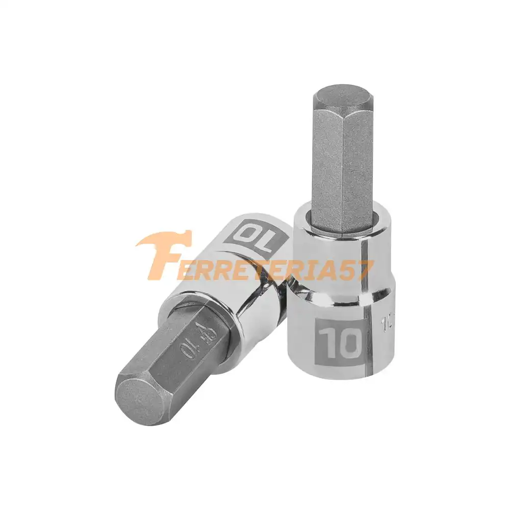 Dado punta hexagonal de 10 mm, cuadro 3/8', Truper - 13490 - D-4990-10M