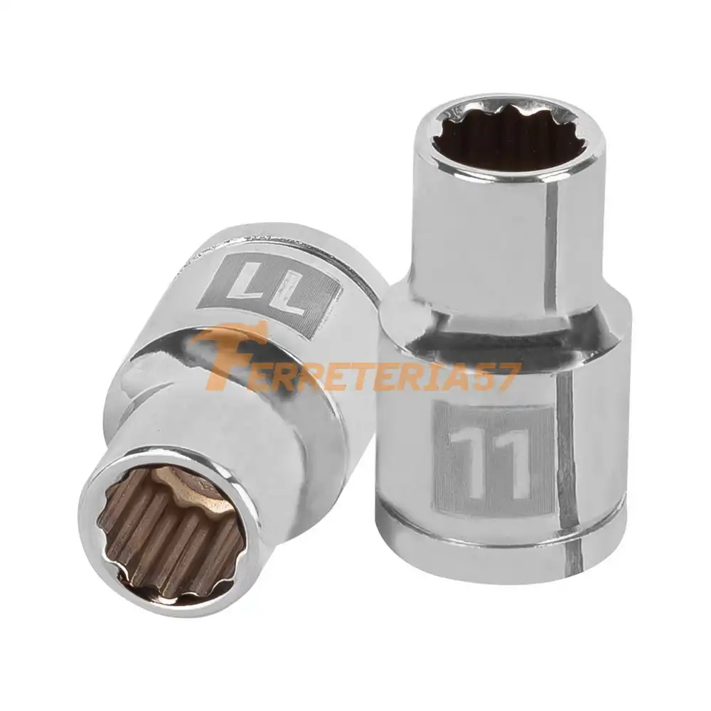 Dado de 11 mm, 12 puntas, cuadro 1/2', Truper - 13525 - D-1211-EM