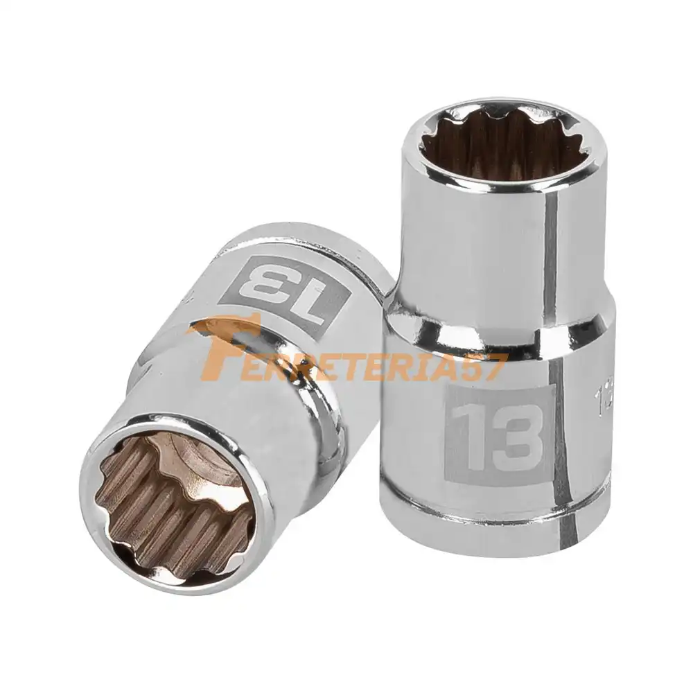 Dado de 13 mm, 12 puntas, cuadro 1/2', Truper - 13527 - D-1213-EM