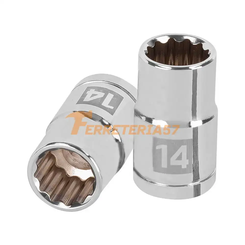 Dado de 14 mm, 12 puntas, cuadro 1/2', Truper - 13528 - D-1214-EM
