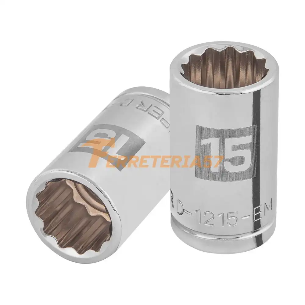 Dado de 15 mm, 12 puntas, cuadro 1/2', Truper - 13529 - D-1215-EM