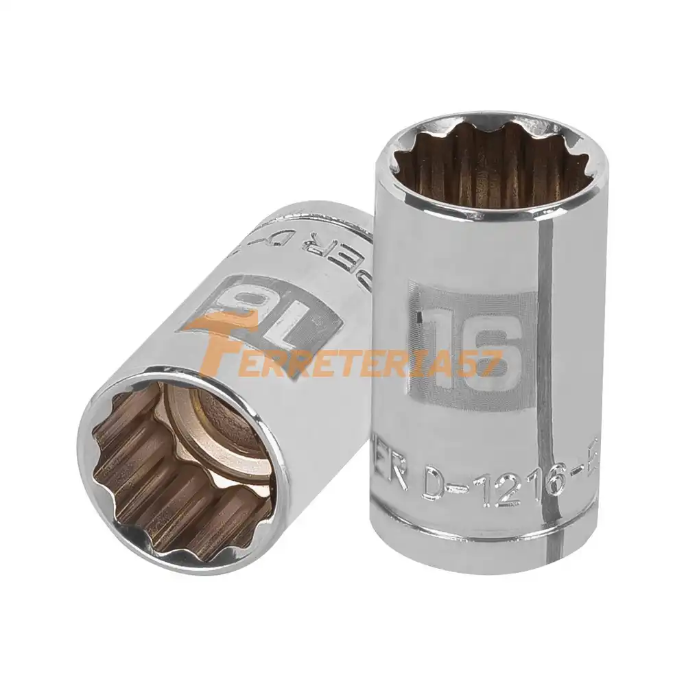 Dado de 16 mm, 12 puntas, cuadro 1/2', Truper - 13530 - D-1216-EM