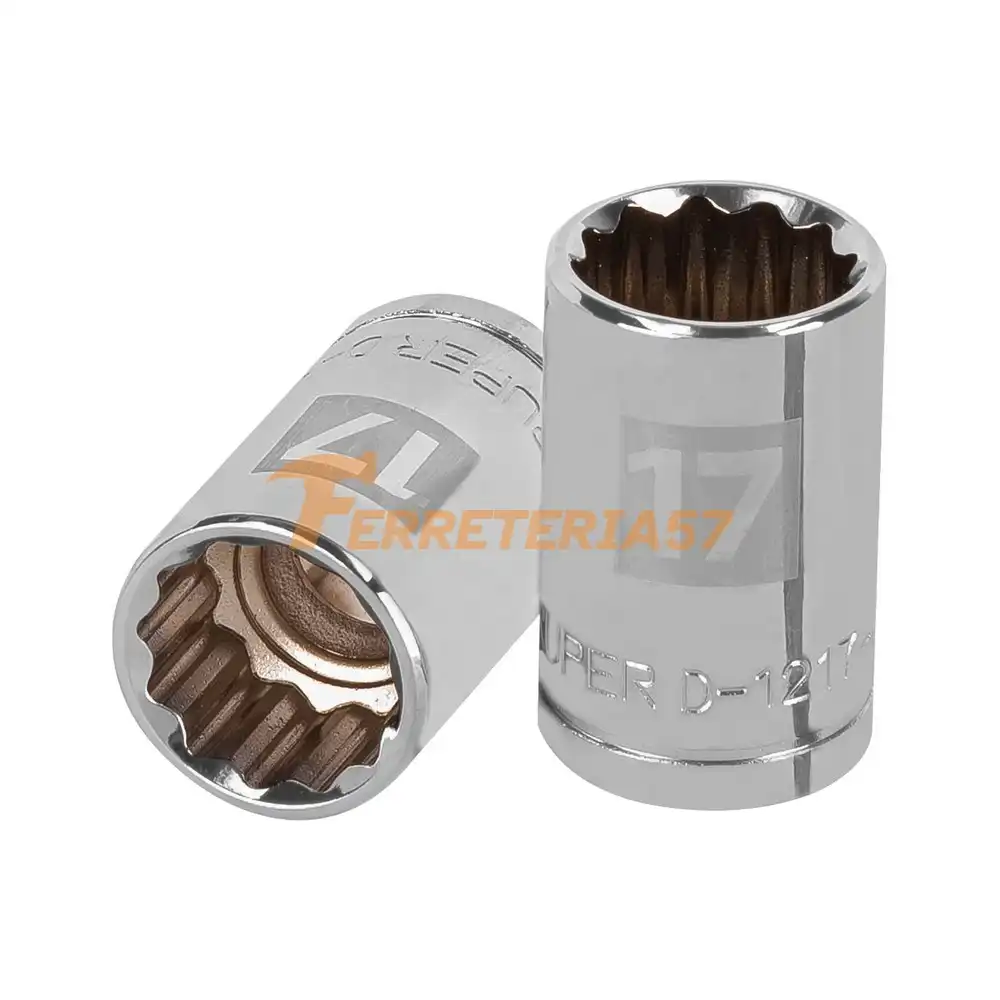 Dado de 17 mm, 12 puntas, cuadro 1/2', Truper - 13531 - D-1217-EM