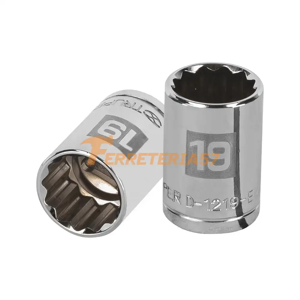 Dado de 19 mm, 12 puntas, cuadro 1/2', Truper - 13533 - D-1219-EM