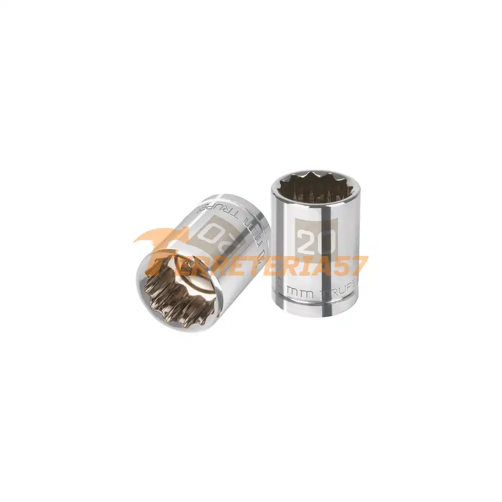 Dado de 20 mm, 12 puntas, cuadro 1/2', Truper - 13534 - D-1220-EM
