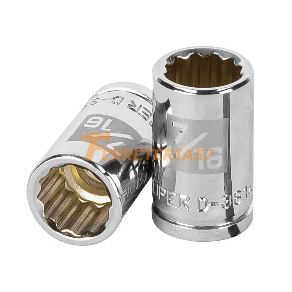 Dado de 7/16', 12 puntas, cuadro 3/8', Truper - 13583 - D-3814