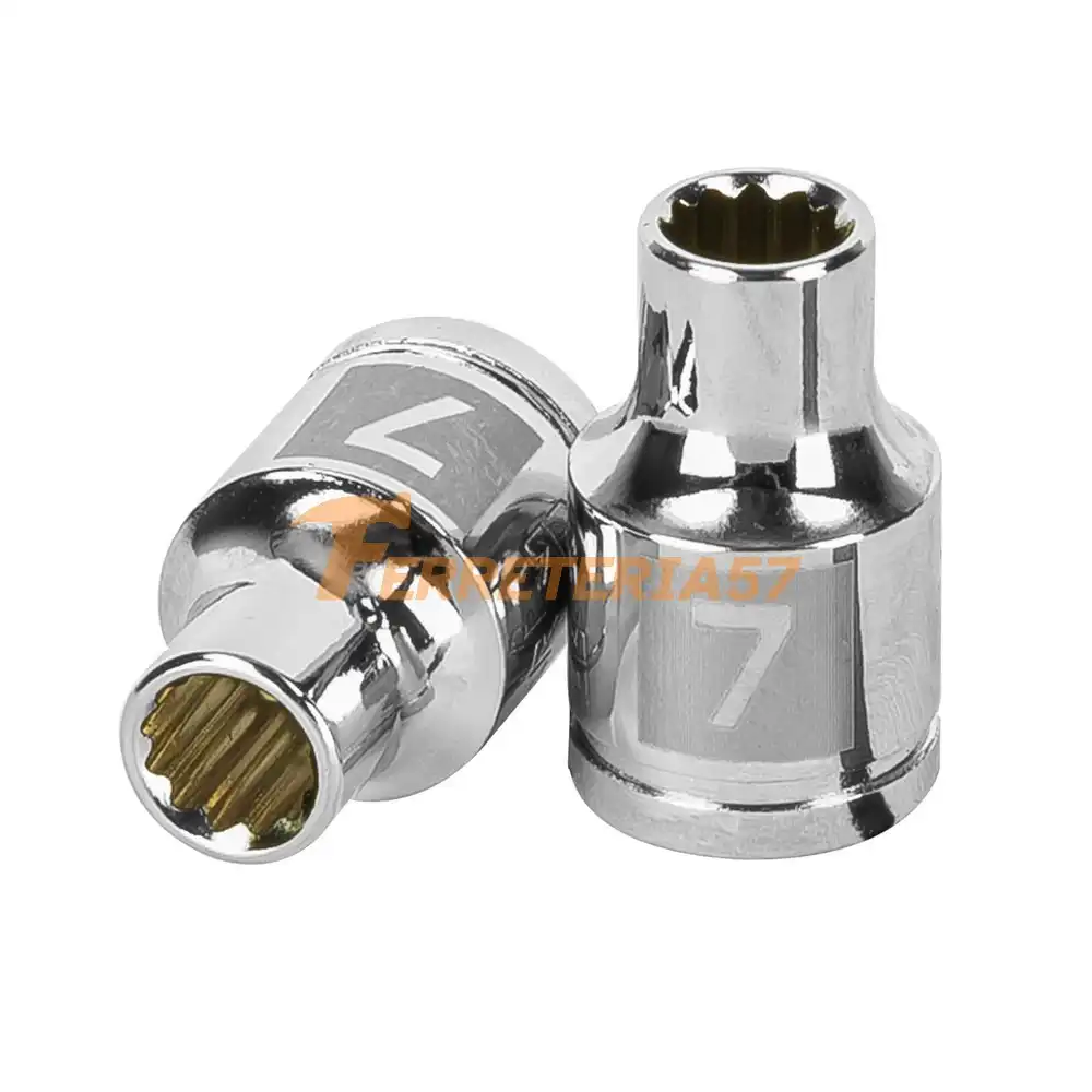 Dado de 7 mm, 12 puntas, cuadro 3/8', Truper - 13627 - D-3807-M