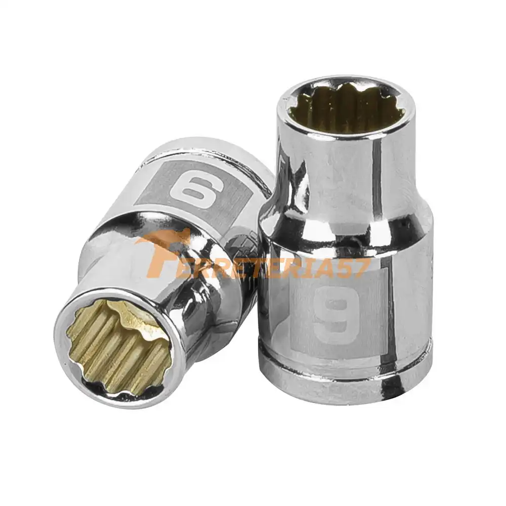 Dado de 9 mm, 12 puntas, cuadro 3/8', Truper - 13629 - D-3809-M